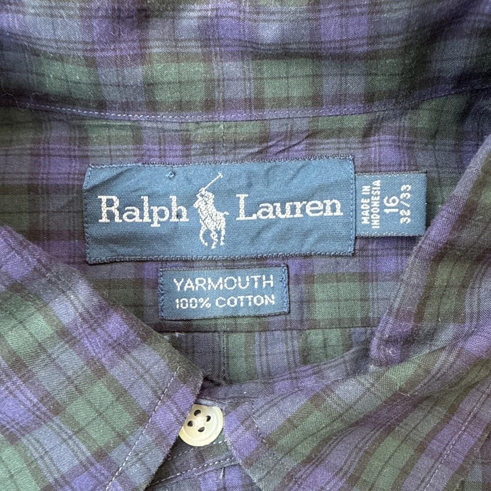 Ralph Lauren Yarmouth Shirt Mens 16 32/33 Classic Long Sleeve Cotton DRY CLEANED - Picture 4 of 10